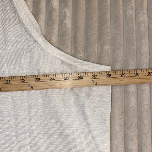 Michael Kors Sweater Vest Small/MED WHITE IVORY Oversized Button Up Lightweight - Picture 6 of 9